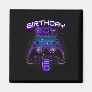 Boy 6 Video Game Controller Gamer 6th Birthday Gif Magnet