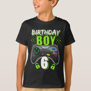 Boy 6 Video Game Controller Gamer 6th Birthday Gif T-Shirt