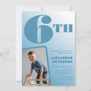 Boy 6th birthday invitations Blue Photo