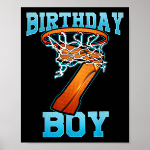 Boy 7 Years Old Gifts 8th Birthday Bysketbyll Pers Poster
