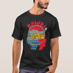 Boy 7th Birthday I Rawr! Ankylosaurus I Family Mat T-Shirt