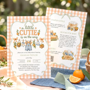 Boy A Little Cutie is on the Way Baby Shower Invitation