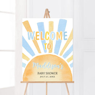 Boy A Little Ray of Sunshine Baby Shower Welcome Poster