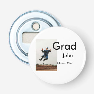 boy add name date year text QR graduation congrats Bottle Opener