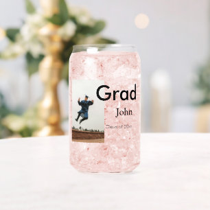 boy add name date year text QR graduation congrats Can Glass