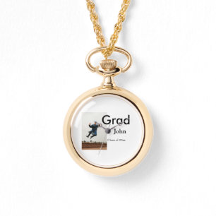 boy add name date year text QR graduation congrats Watch
