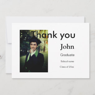 boy add name date year text QR graduation party Thank You Card