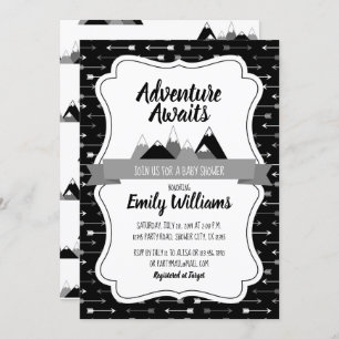Boy Adventure awaits baby shower invitation