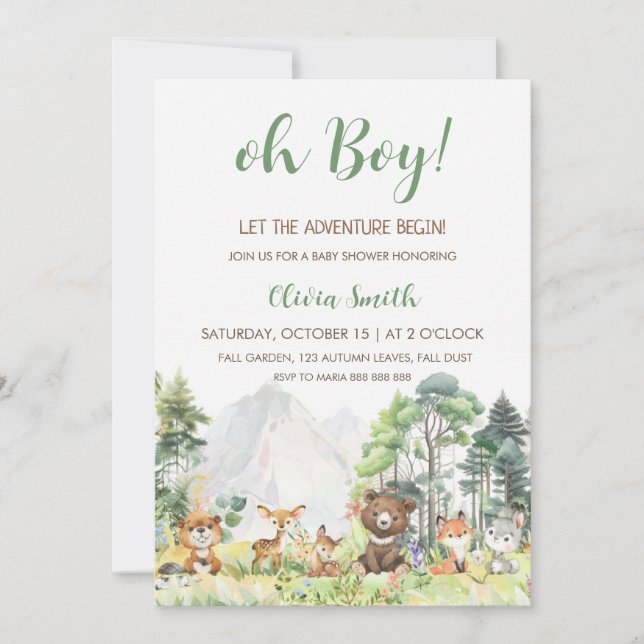  Boy Adventure Baby Shower Invitation (Front)
