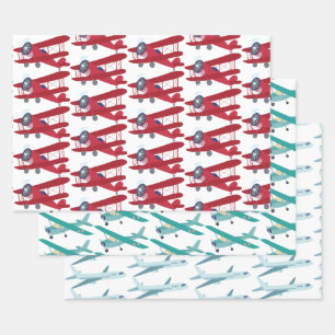 Boy Airplanes Baby Shower Cute Boys Wrapping Paper Sheet