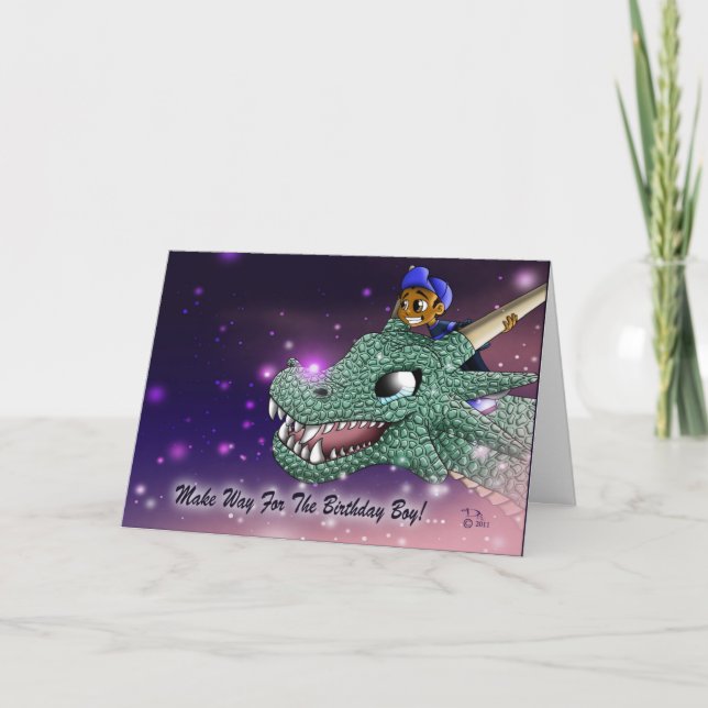 Boy and Dragon Birthday Card (Front)