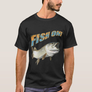 Boy and fishing rod and fish after Mondrian T-Shirt