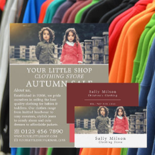 Boy and Girl, Children's Clothing Store Advert Flyer