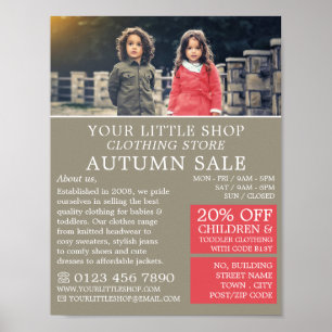 Boy and Girl, Children's Clothing Store Advert Poster