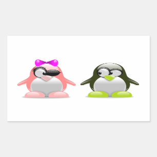 Boy and Girl Penguins Sticker