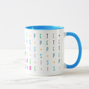 Boy and Girl Personalized Color 16 Letter, Number Mug