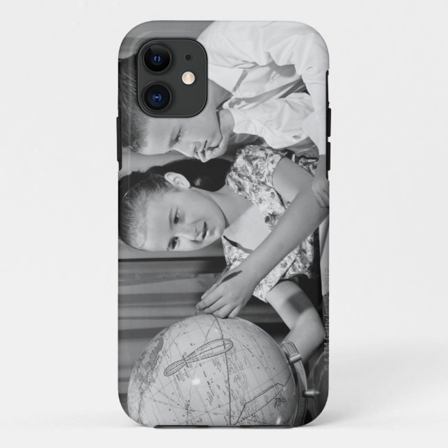 Boy and Girl Viewing Globe Case-Mate iPhone Case (Back)