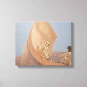 Boy and Monkey 2010 Canvas Print