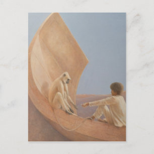 Boy and Monkey 2010 Postcard