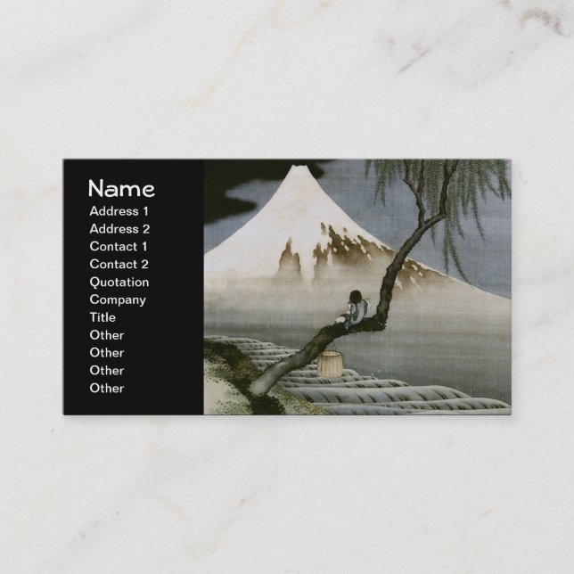 Boy and Mount Fuji Hokusai Japanese Fine Art Business Card (Front)