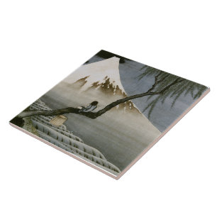 Boy and Mount Fuji Hokusai Japanese Fine Art Tile