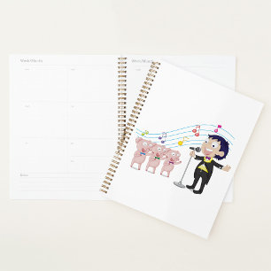 Boy And Pigs Singing Spiral Planner