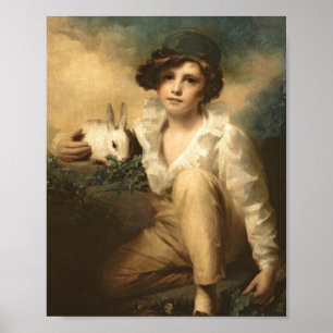 Boy And Rabbit By Sir Henry Raeburn Poster