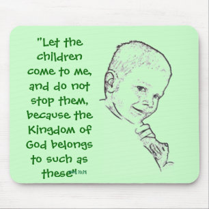 Boy and Teddy (Mark 10:14) Mouse Mat