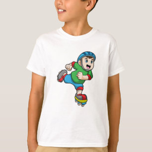 Boy as Skater with Inline skates & Helmet T-Shirt