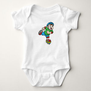 Boy as Skater with Skates & Helmet Baby Bodysuit
