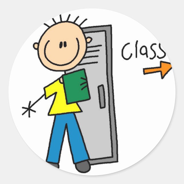 Boy At School Sticker (Front)