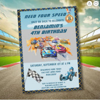 *Boy Auto Car Racing Theme 4th Birthday Party