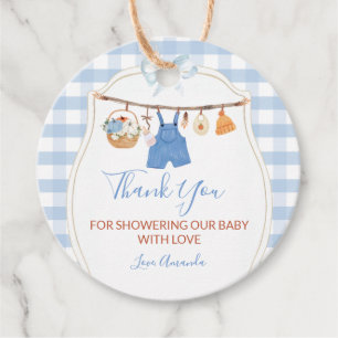 Boy Autumn Clothes Pumpkin Fall Baby Shower Favour Tags