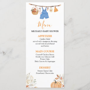 Boy Autumn Clothes Pumpkin Fall Baby Shower Menu