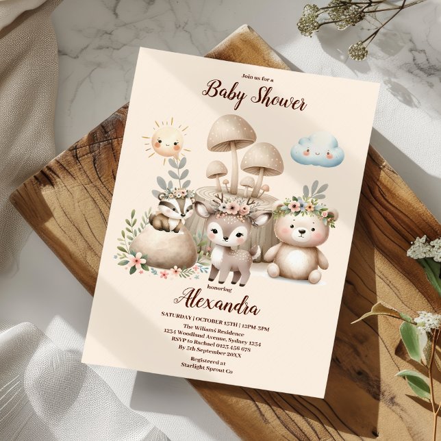 Boy Baby Boho Woodland Baby Shower Invitation (Creator Uploaded)