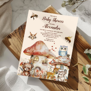 Boy Baby Boho Woodland Baby Shower Invitation