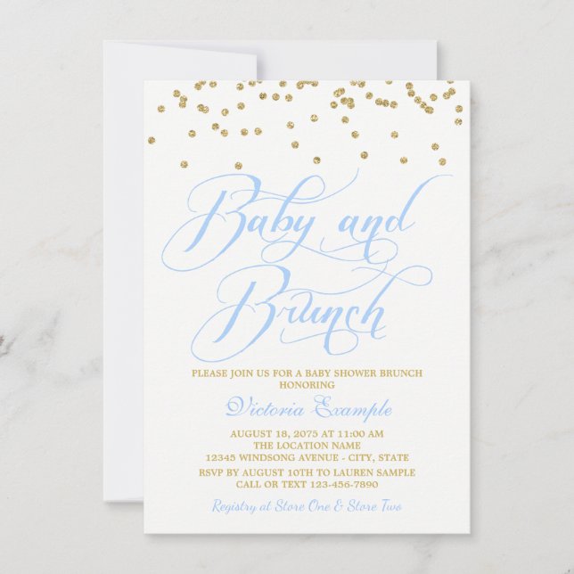 Boy Baby Brunch Baby Shower Invitations (Front)