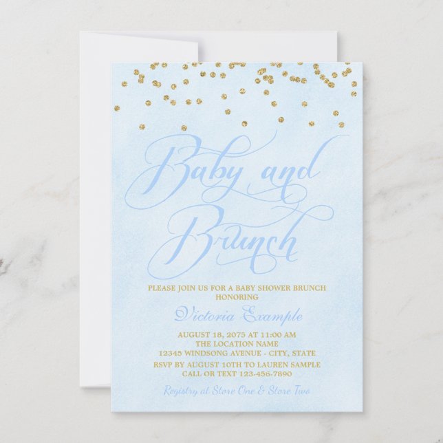 Boy Baby Brunch Baby Shower Invitations (Front)