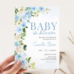 Boy Baby in Bloom Baby Shower Invitation