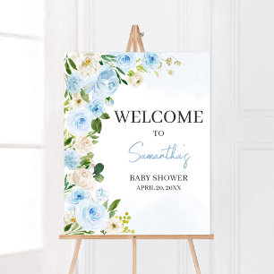 Boy Baby in Bloom Baby Shower Welcome Poster