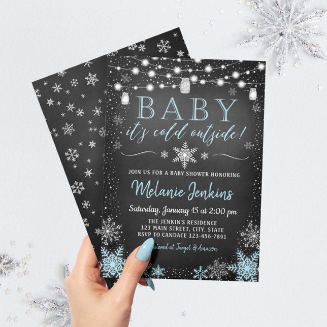 Boy Baby It's Cold Outside Baby Shower Invitation (Creator Uploaded)