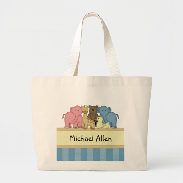 Boy Baby or Toddler Personalised Travel Tote (Front)