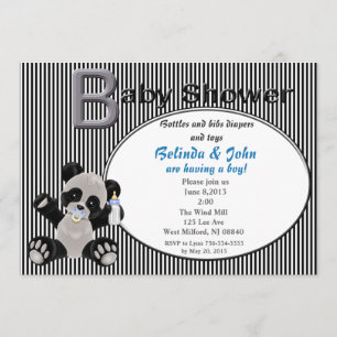 Boy Baby Panda Baby Shower Invitation