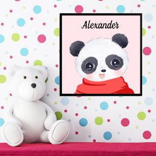 Boy Baby Panda Red Photo Print