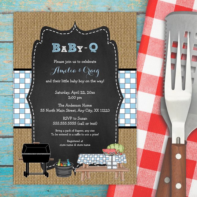 Boy Baby-Q Baby Shower, BBQ baby shower Invitation (Creator Uploaded)
