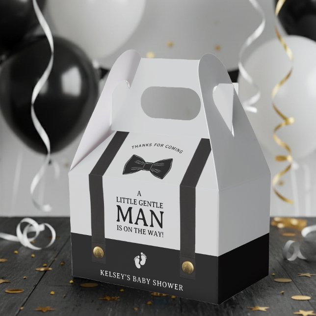 Boy Baby Shower A Little Gentleman Suspenders Favour Box (Creator Uploaded)