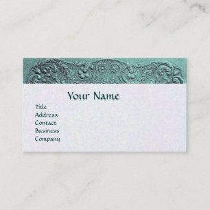 BOY BABY SHOWER ANTIQUE BLUE FLORAL MONOGRAM BUSINESS CARD