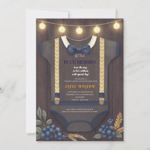 Boy baby shower autum fall burlap bodysuit invita invitation