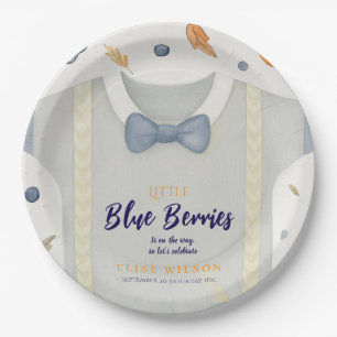 Boy baby shower autum fall burlap bodysuit  invita paper plate