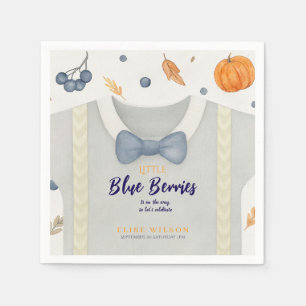 Boy baby shower autum fall burlap bodysuit napkin